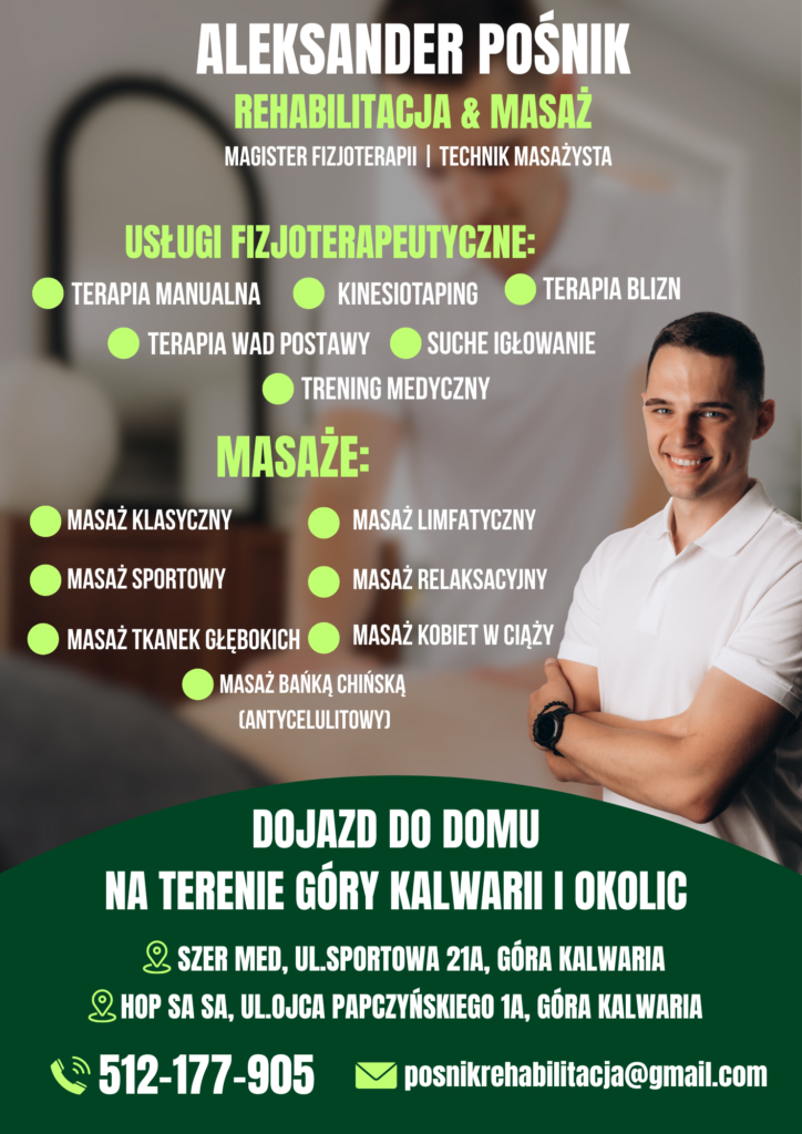 Ulotka reklamowa – fizjoterapeuta, projekt Next Wave