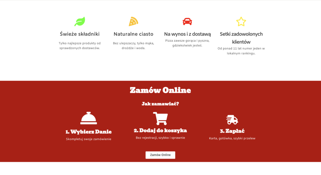 Projekt strony internetowej dla restauracji