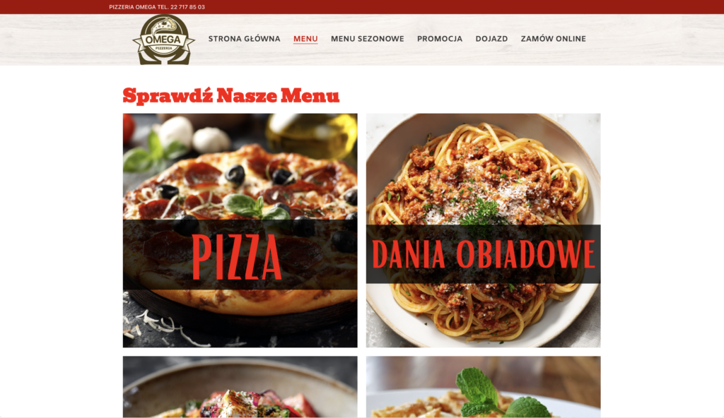Projekt strony internetowej dla restauracji