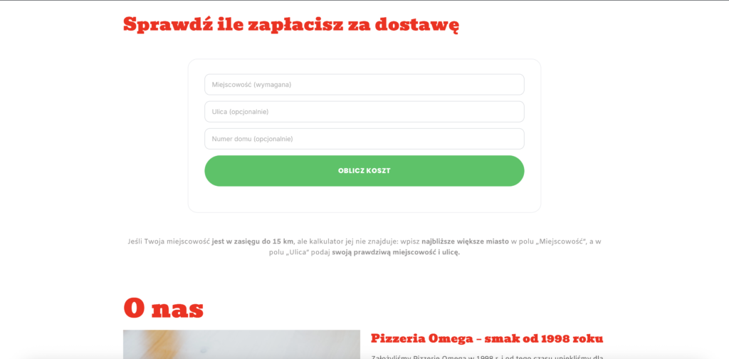 Projekt strony internetowej dla restauracji