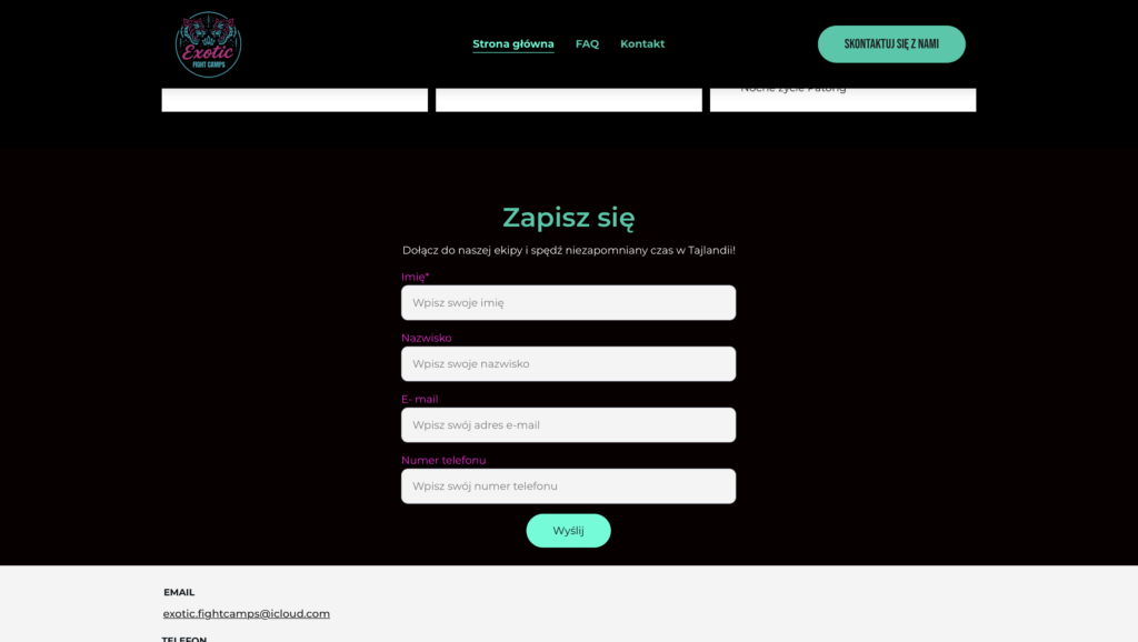 Strona Internetowa Obozu