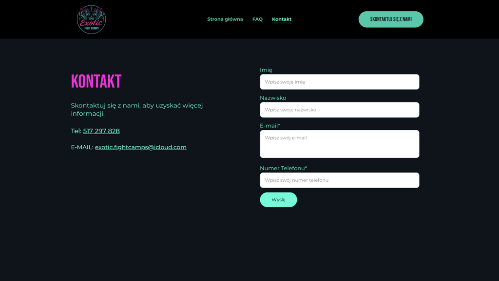 Strona Internetowa Obozu